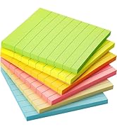 Amazon.co.jp: POPSFL 付箋 強粘着 罫線 80枚×6冊 ネオンカラー 75