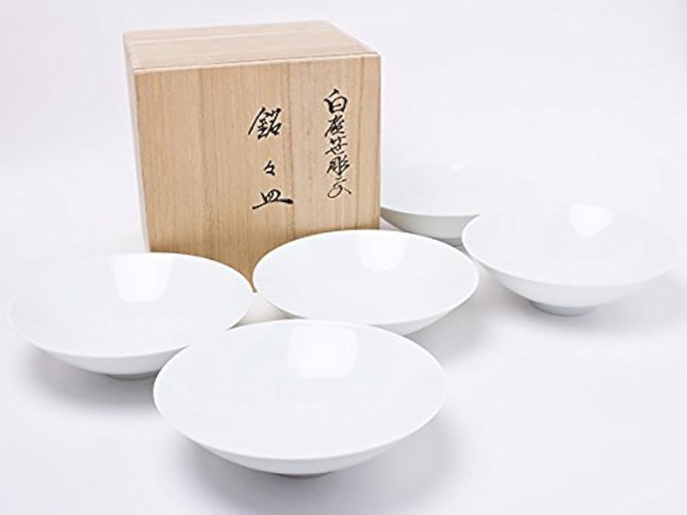 人間国宝 井上萬二 作 白磁 笹彫文 蓋物 幅約12.7cm 【公式通販】