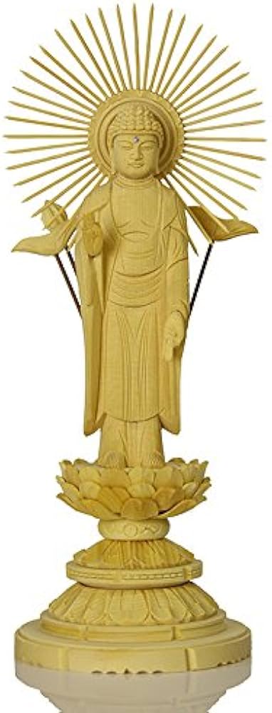 Amazon｜【仏像】【白木製】 丸台座 3.0寸(高さ:185mm) 「東立弥陀