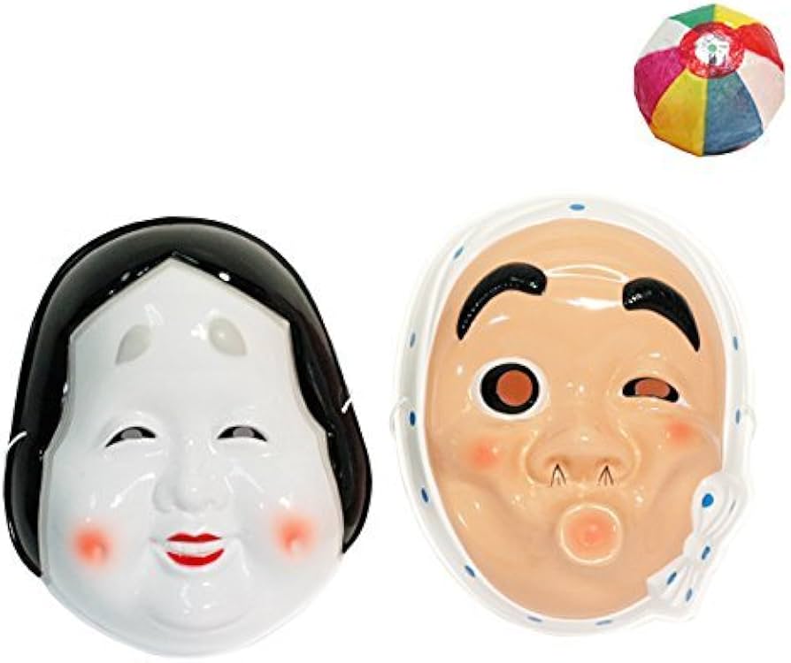 Amazon.co.jp: お面 ひょっとこ＆おかめ セット / お楽しみグッズ