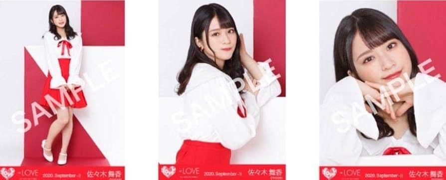 Amazon.co.jp: イコラブ ＝LOVE 佐々木舞香 生写真 赤白衣装 3枚コンプ