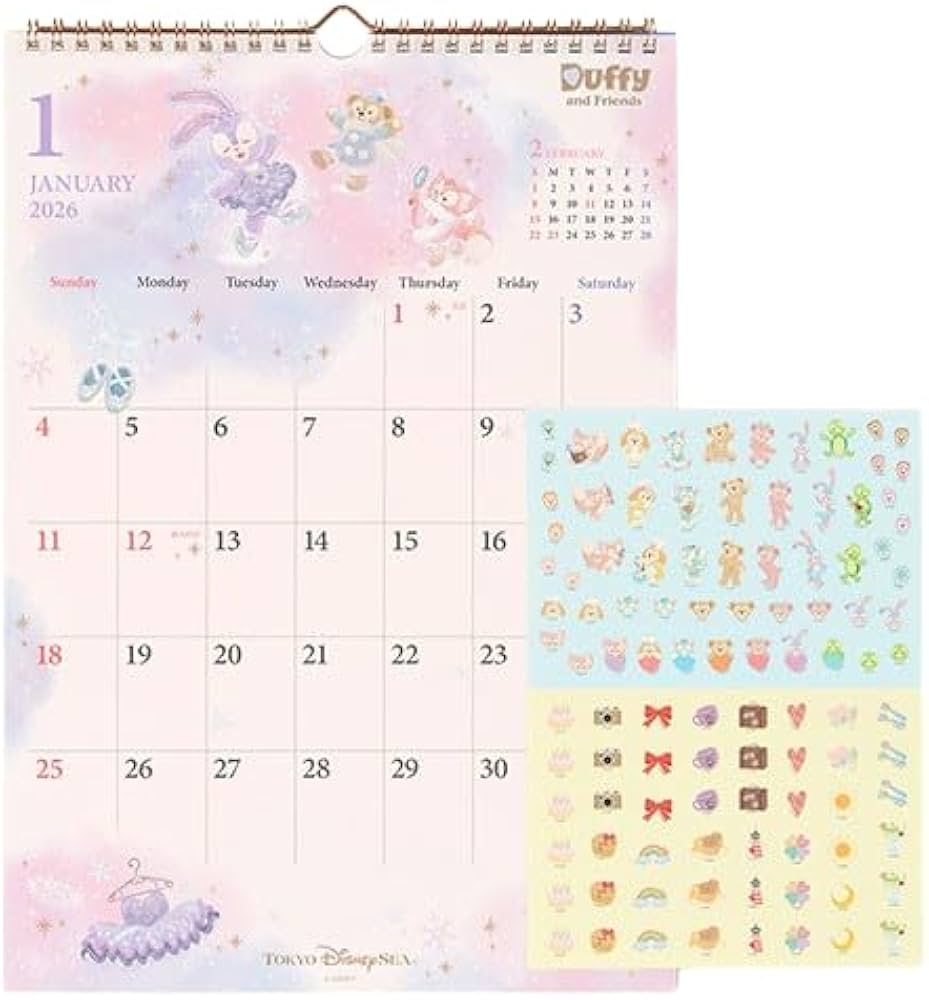Amazon | ダッフィー＆フレンズ カレンダー 2026年（令和8年）リゾート
