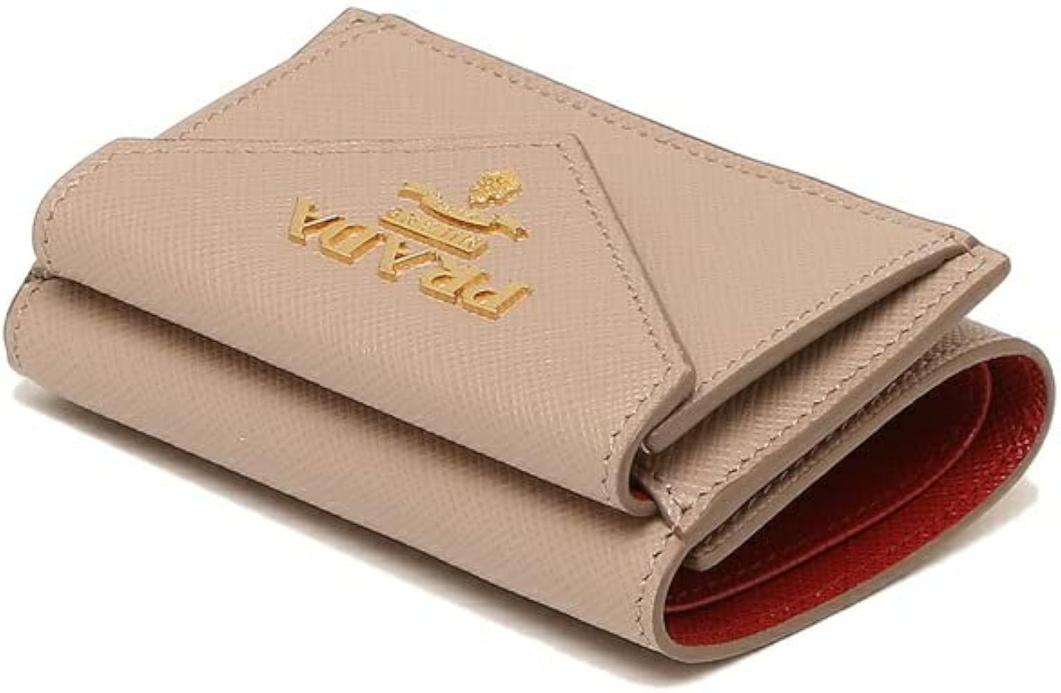 Amazon | プラダ 三つ折り財布 レディース ピンクベージュ 1MH021 ZLP