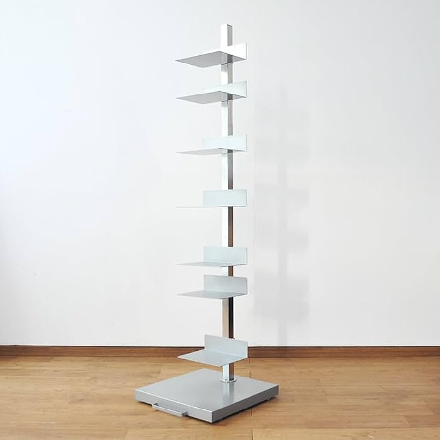 Amazon.co.jp: 足立製作所 ブックタワー (シルバー, ハイタイプ) 7段