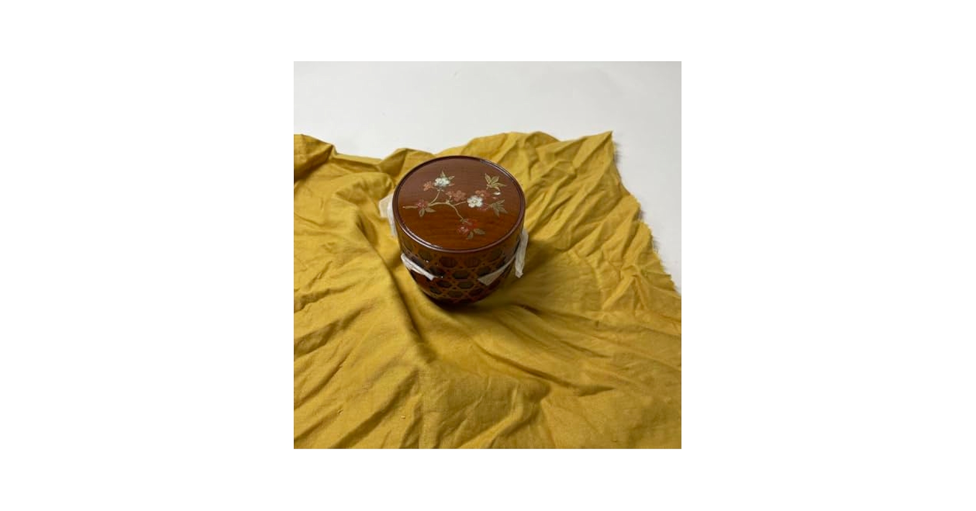 FD03 宋勝 籠目茶器 茶入れ 桜蒔絵 貝入 【公式通販】