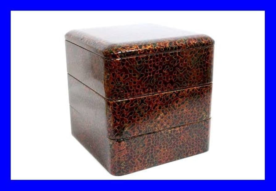 Amazon.co.jp: 品津軽塗3段重箱唐塗り天然木漆器漆塗装青森弘前伝統