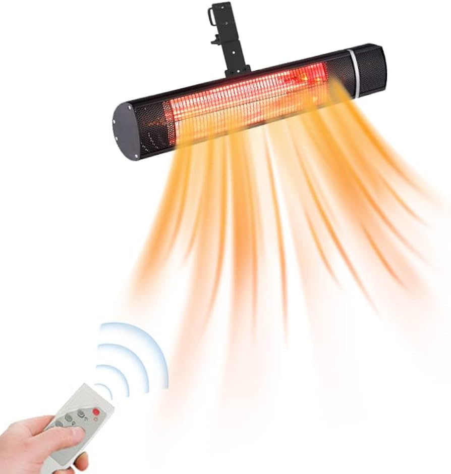 Amazon | ハロゲンヒーター 防水ヒーター テラスヒーター 自立型電気