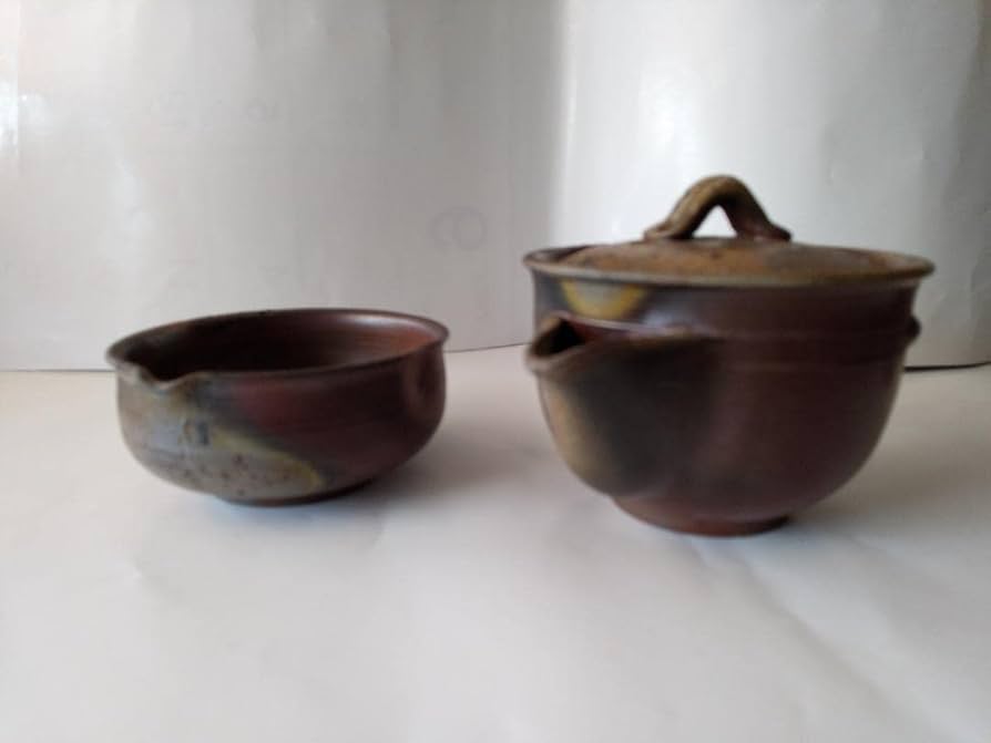 備前焼 木村陶峰 茶器揃 陶芸 煎茶器 宝瓶 湯冷まし 煎茶碗 木箱 共箱