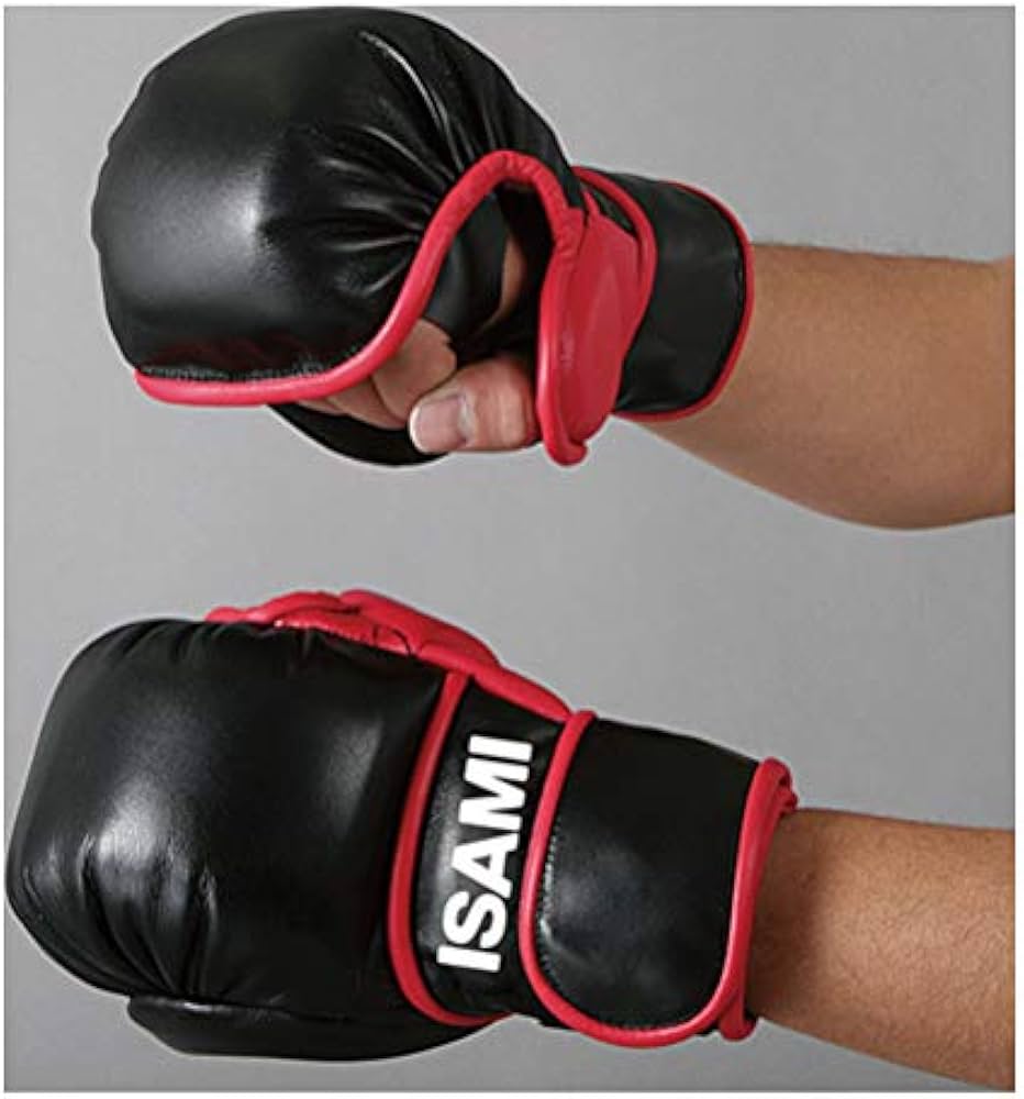 ISAMI ボクシンググローブ 黒 赤 サイズF グローブ（ボクシング