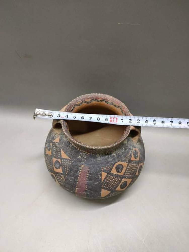 仰韶彩陶アンダーソン土器素焼き加彩双耳土器.壺骨董品陶芸