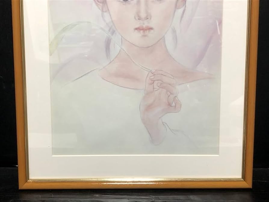原画】おおた慶文 水彩画「星影のまなざし」少女画額装付