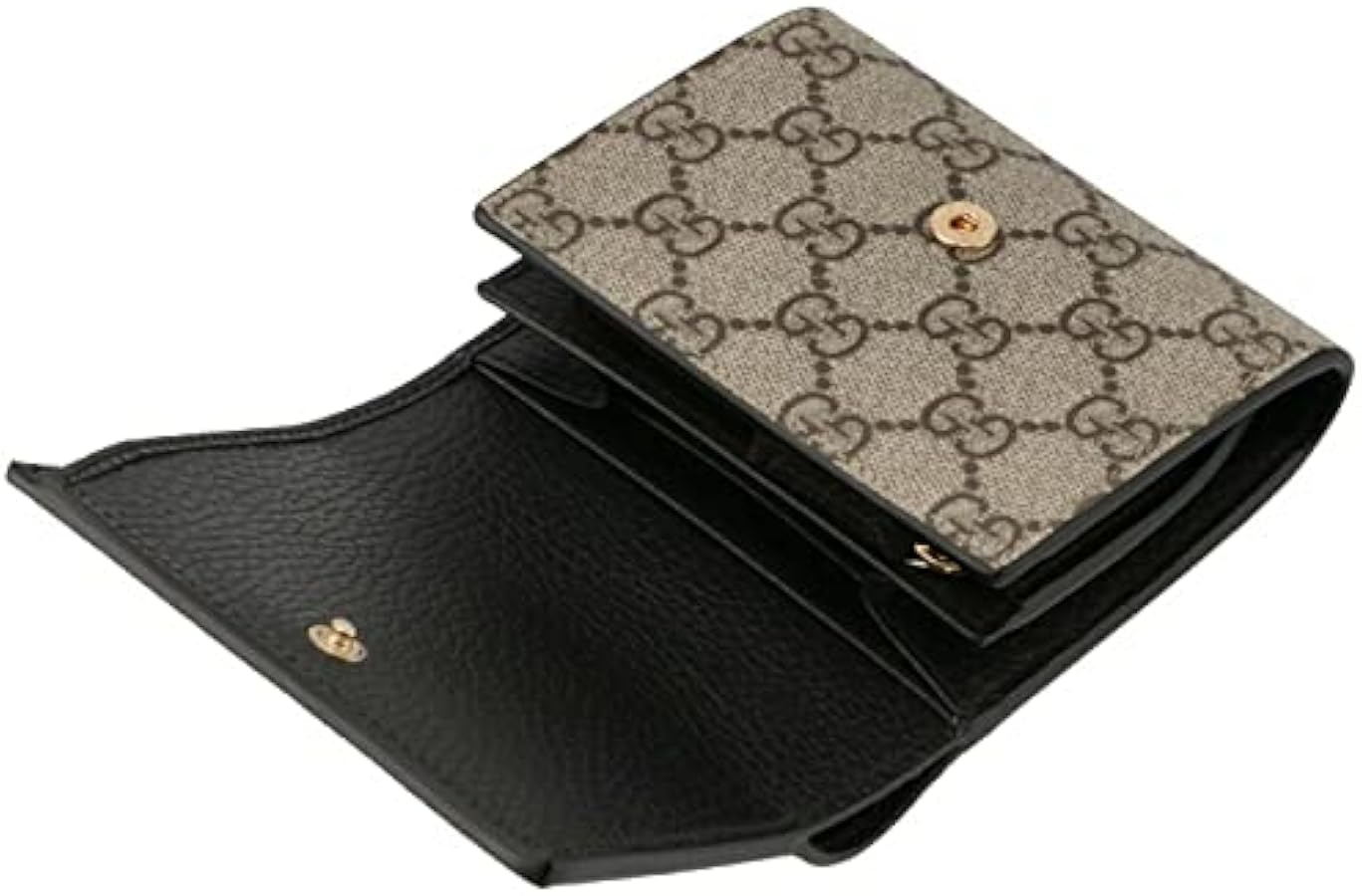 グッチ 日本限定 バイカラー GGマーモント 二つ折り 財布 ブラック