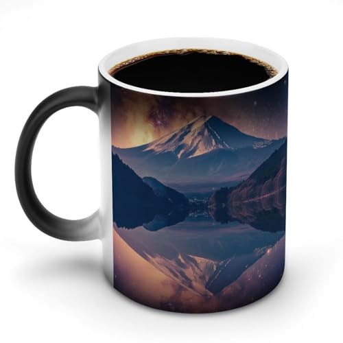 明治期 横浜焼 色絵『富士山水風景文』コーヒーカップ＆ソーサ― 里帰り