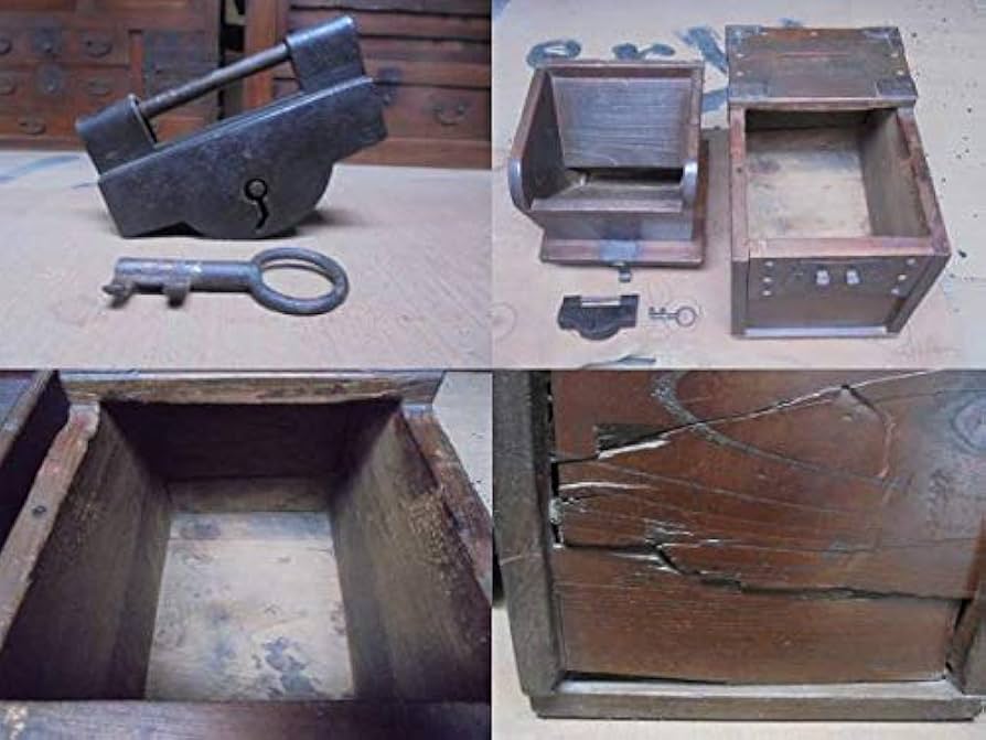 第五十八号 錠前 古鉄 五枚ばね 海老錠 和錠 古鍵