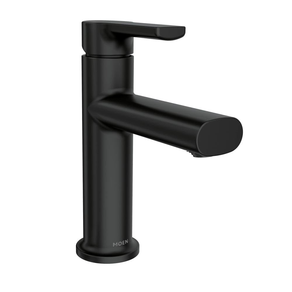 Moen Meena Matte Black One-Handle Single Hole Modern Bathroom Sink