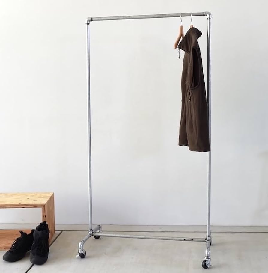 W STANDARD インダストリアル アイアンハンガーラック スチール製