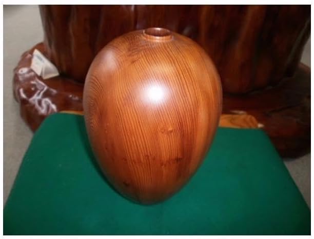 世界遺産屋久杉 芝実作 天然木オブジェくりぬき壺 屋久島 和 美木目 土