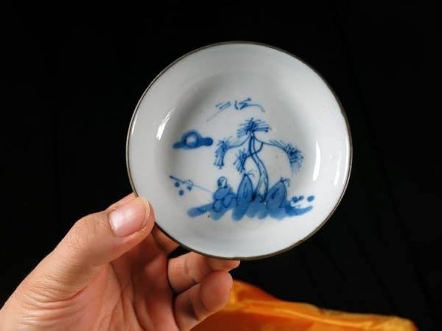 中国 清時代 染付大皿5点 アンティーク 送料込み0122 中国清時代染