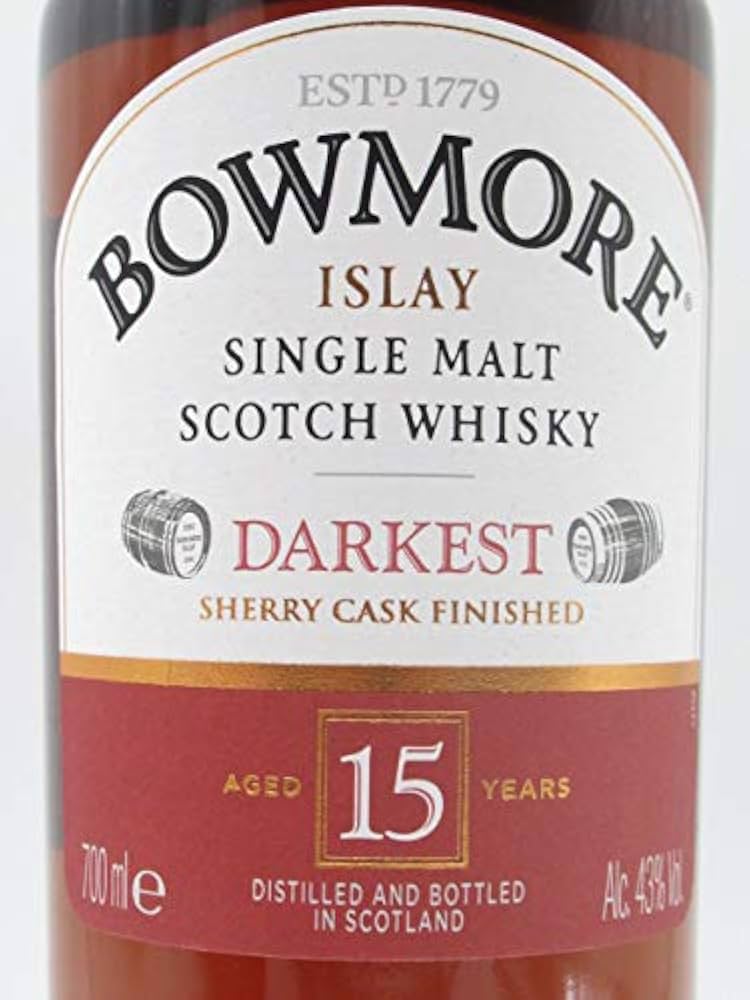 Amazon.co.jp: [終売品] ボウモア 15年 ダーケスト シェリーカスク
