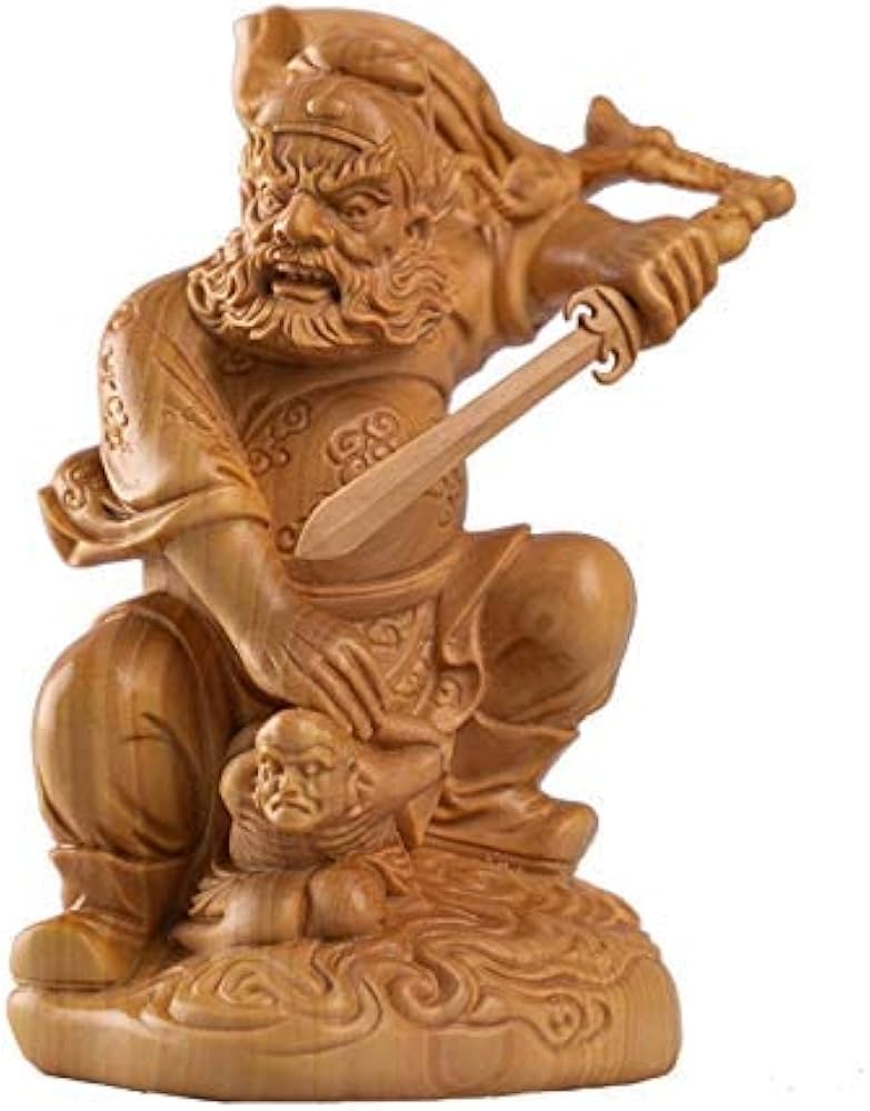 Amazon｜木彫りの仏像 鍾馗様【鍾馗○鎮宅聖君】10cm 高級天然ツゲ