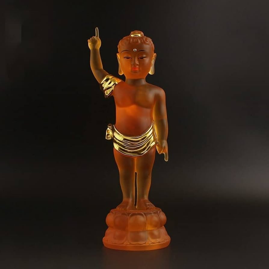 Amazon｜仏像 釈迦誕生仏 瑠璃材質 天上天下唯我独尊 釈迦如来 灌仏会