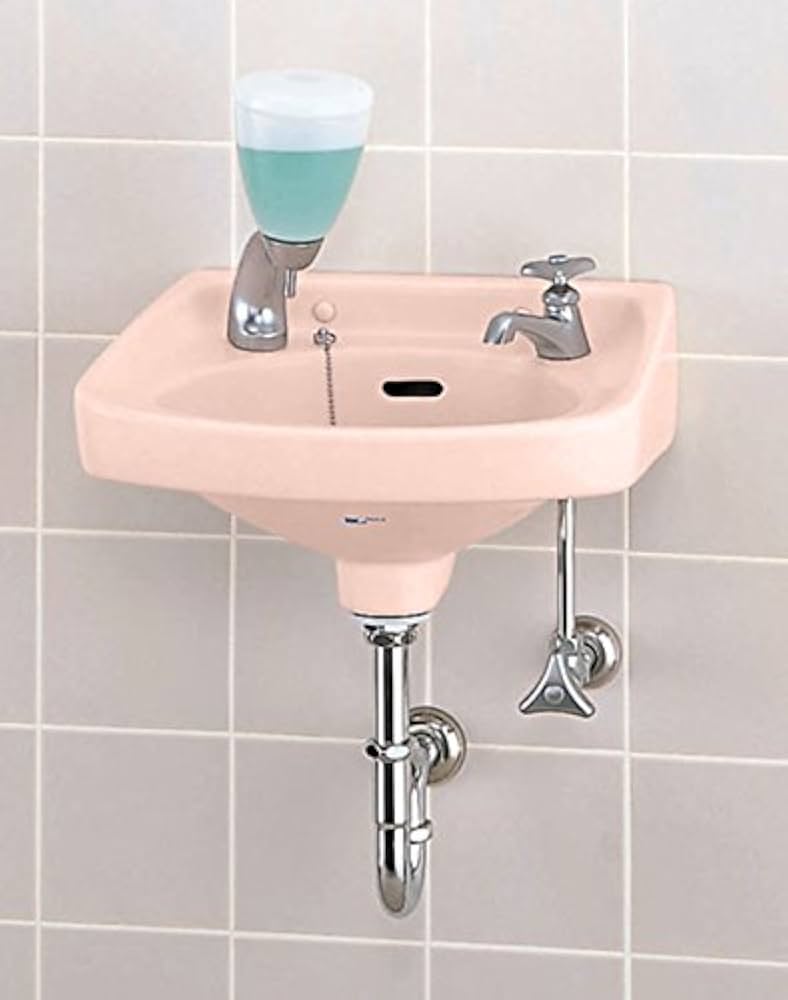 Amazon | LIXIL(リクシル) INAX 平付大形手洗器 ピンク 手洗器部のみ L