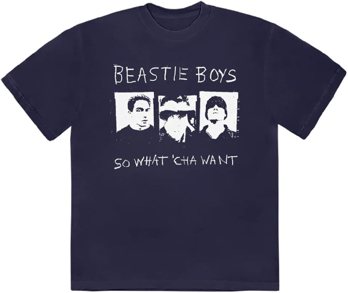 Amazon.com: Beastie Boys Men's So What Cha Want T-Shirt Blue Small