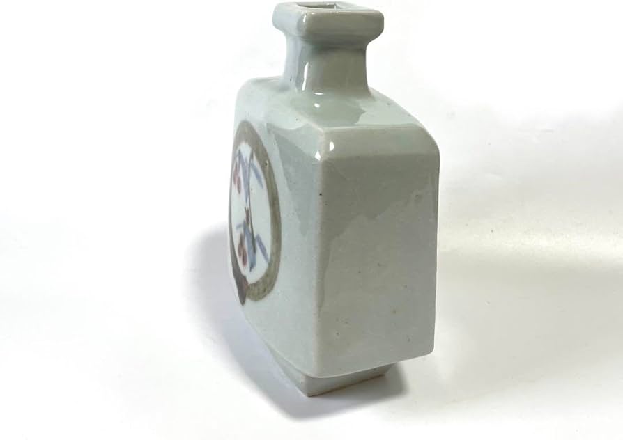 Amazon.co.jp: 陶芸家 作家物 椋木英三 花絵扁壺 花瓶 壺 花入 飾壺 師