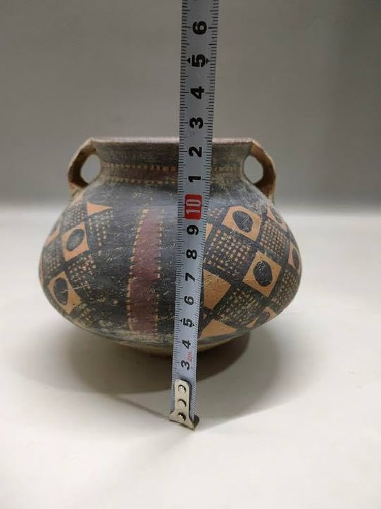 中国，骨董，彩陶，纪元前，陶器の丸型壺 中国，骨董，彩陶，纪元前