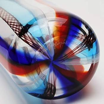 Amazon.co.jp: ベネチアングラス・ムラーノグラスの花瓶 ブルー