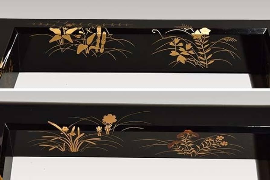 Amazon.co.jp: 四季草花蒔絵炉縁塗師龍斎(作)共箱真塗地布着せ広間用