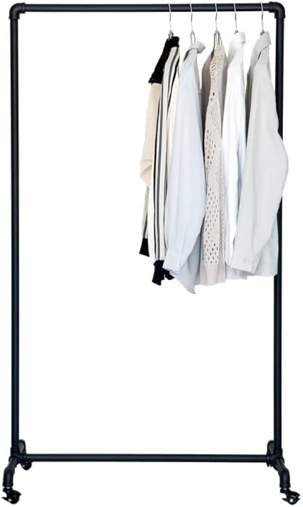 Amazon.co.jp: ハンガーラック 頑丈 スリム ガス管 ブラック 黒 幅90cm
