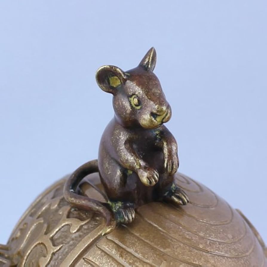 打ち出の小槌 ネズミ 工芸品 Amazon.co.jp: 置物 干支 黄銅製 打ち出