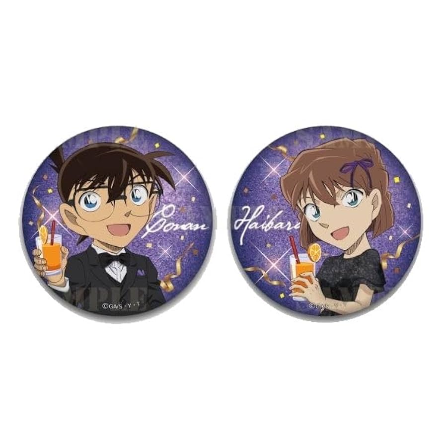 名探偵コナン 缶バッジ 業火の向日葵 灰原哀 江戸川コナン 名探偵