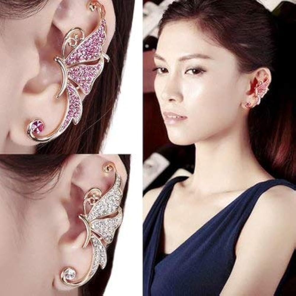 Amazon.co.jp: バタフライ イヤリング イヤーカフ 蝶 チョウ ノン