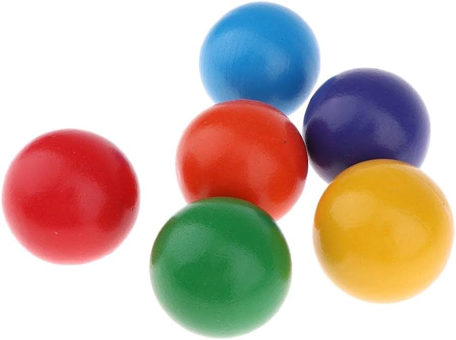 Amazon | T TOOYFUL 木製ボール ボール 幼児知育玩具 直径4.5cm 6個