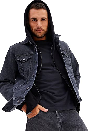 GAP mens Icon Denim Jacket, Black Wash, Large US at Amazon Men's