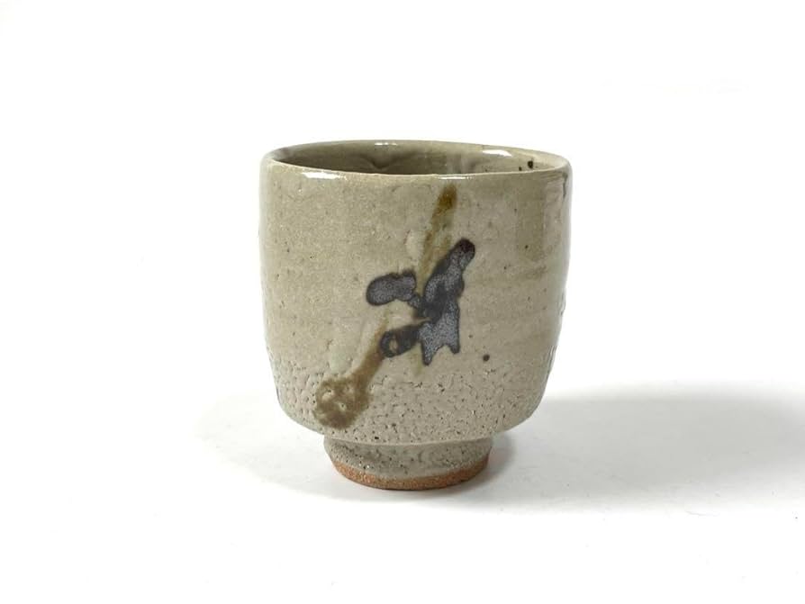 本物保証】濱田庄司(浜田庄司) 湯呑(三面鉄絵）共箱 人間国宝 益子焼