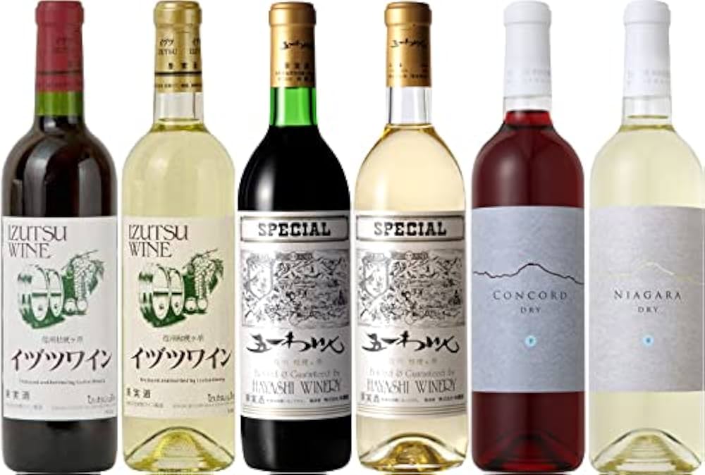 Amazon.co.jp: 【国産ぶどう100%】気軽に楽しみたい 日本ワイン 赤白 6