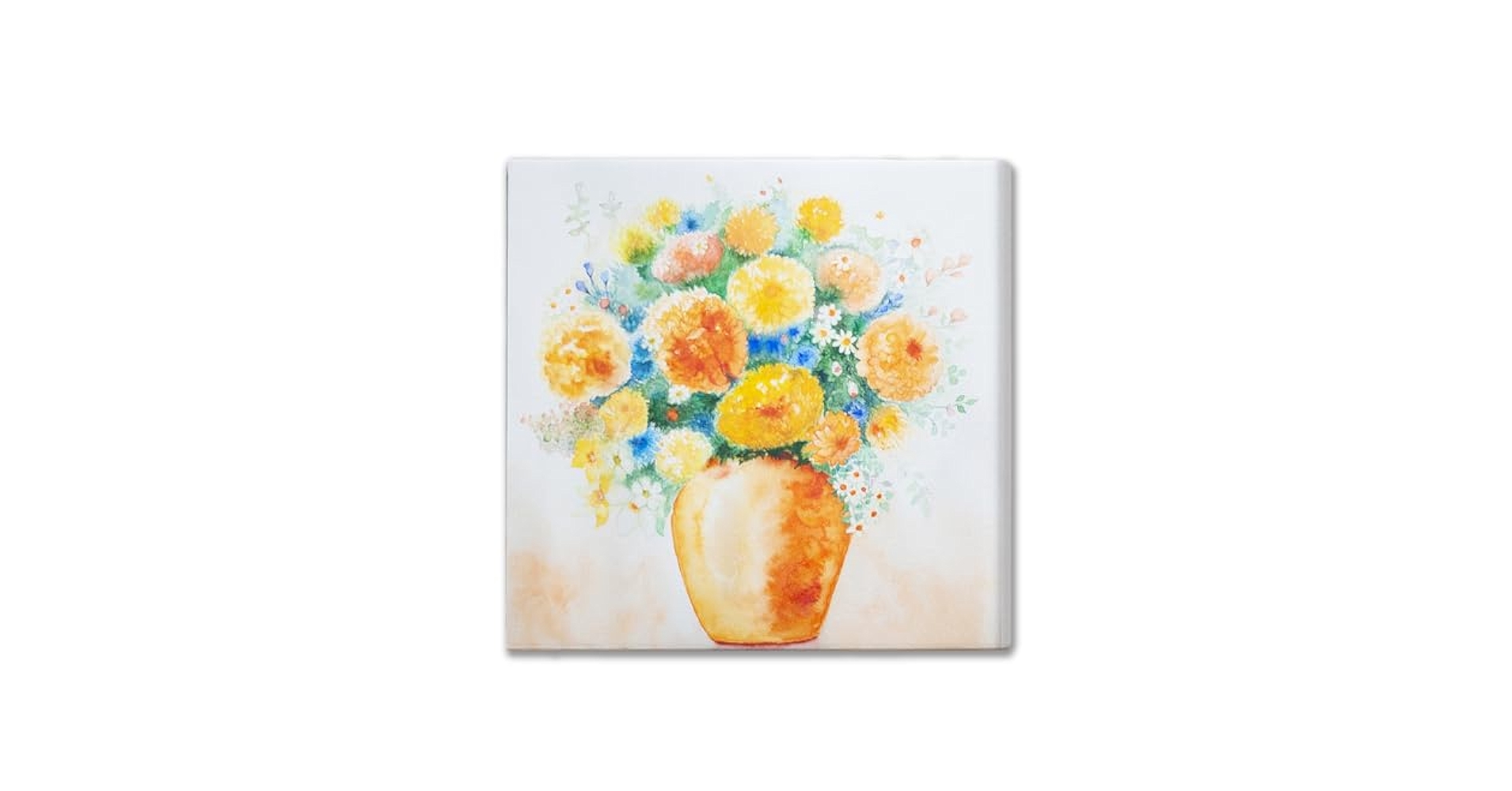 金運☆SHIRLEY FELTS 水彩画 花束大キャンパス