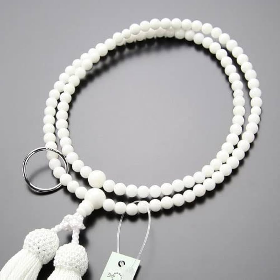 白珊瑚で仕立てた108玉本連念珠 白珊瑚で仕立てた108