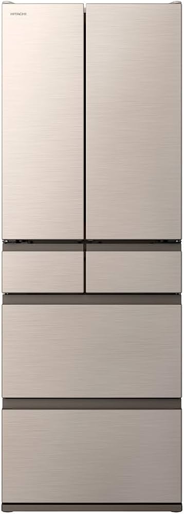 Amazon | 日立 冷蔵庫 540L R-HW54V N ライトゴールド フレンチドア 幅