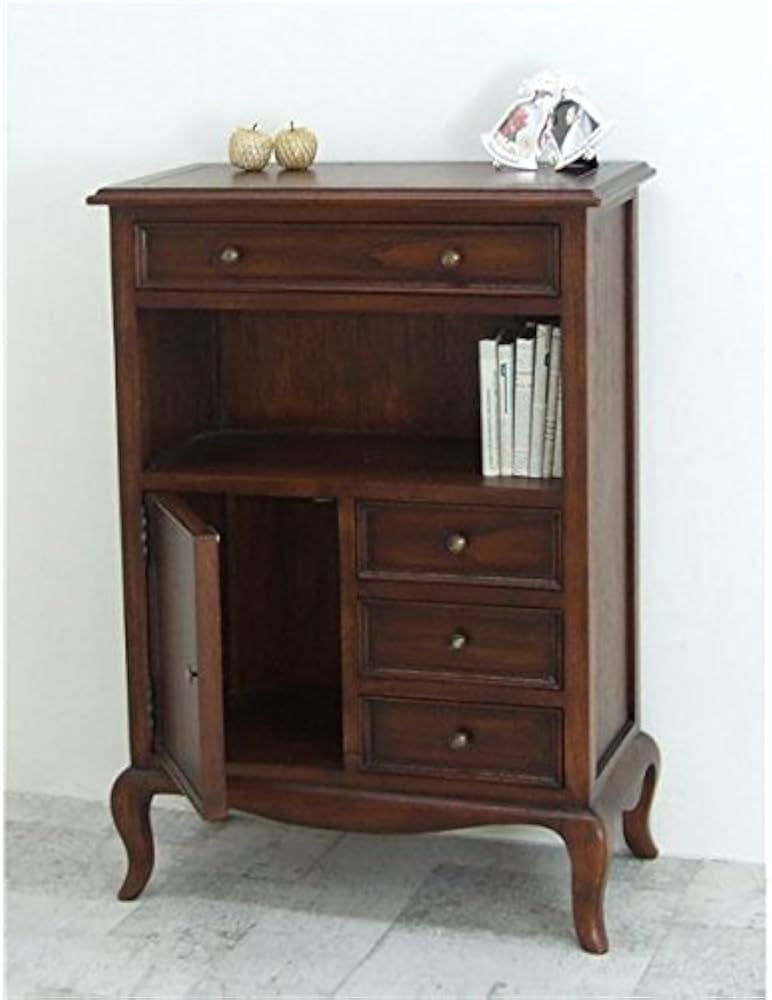 Q ヴィンテージ 木製 電話台 引き出し付き Q ヴィンテージ 木製 電話台