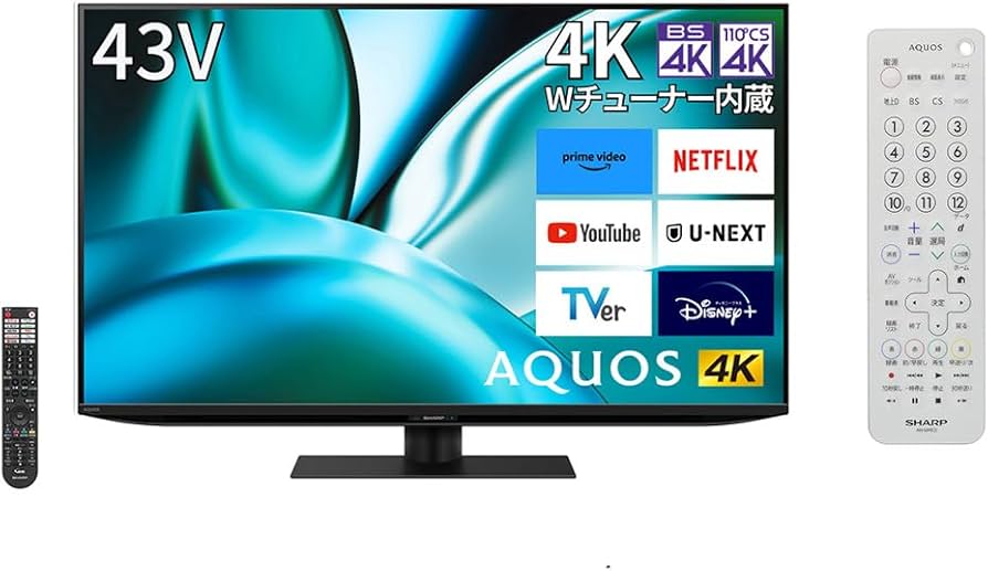 Amazon | 【セット買い】 シャープ 43V型 4K 倍速 液晶 テレビ AQUOS