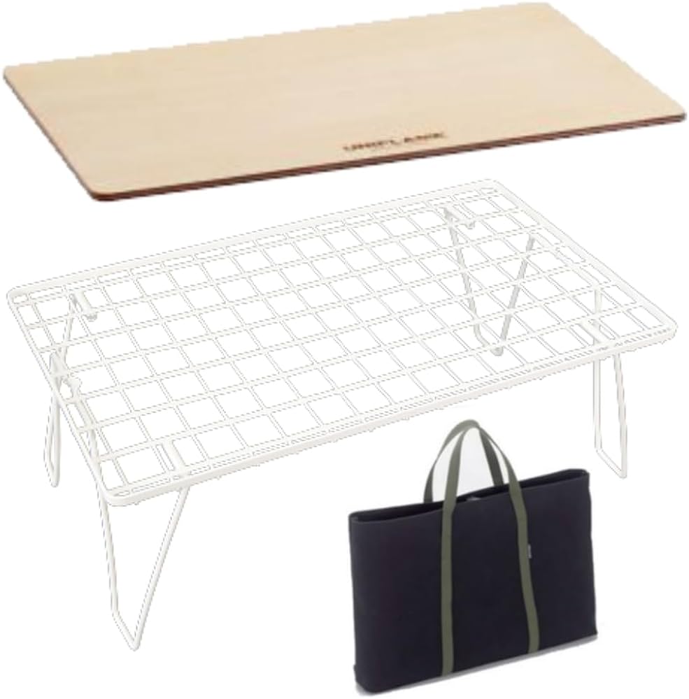 Amazon.co.jp: ユニフレーム フィールドラック ホワイト & WOOD天板