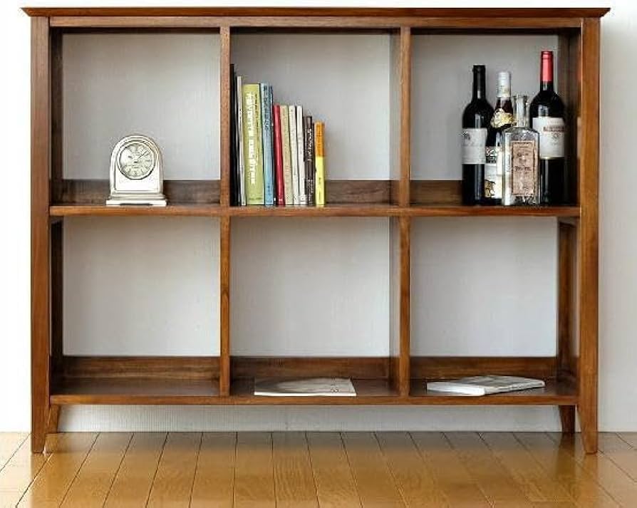 Amazon｜本棚 無垢 オープンラック 雑誌収納 ディスプレイラック 木製