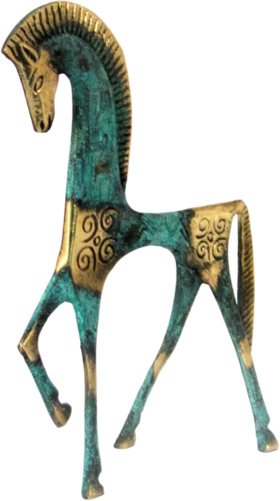 Amazon.co.jp: Iconsgr 古代ギリシャブロンズ博物館像 幾何学時代の馬