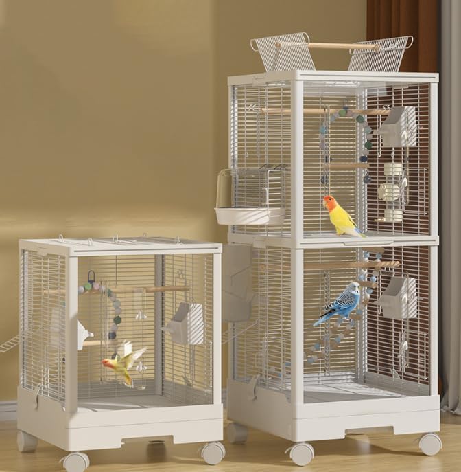 Ruexue鳥かご 透明アクリル扉 46x43x86 オープントップ Amazon