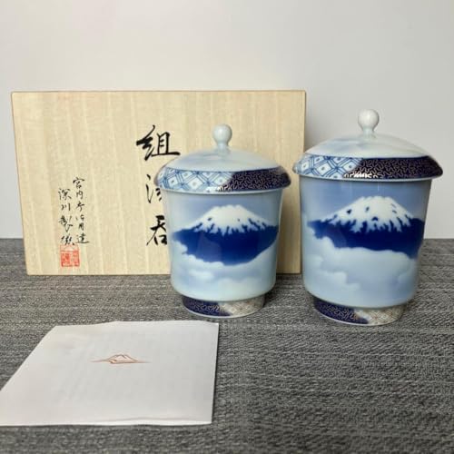 1701 深川製磁 富士山 花型皿3客 丸皿5客2025年