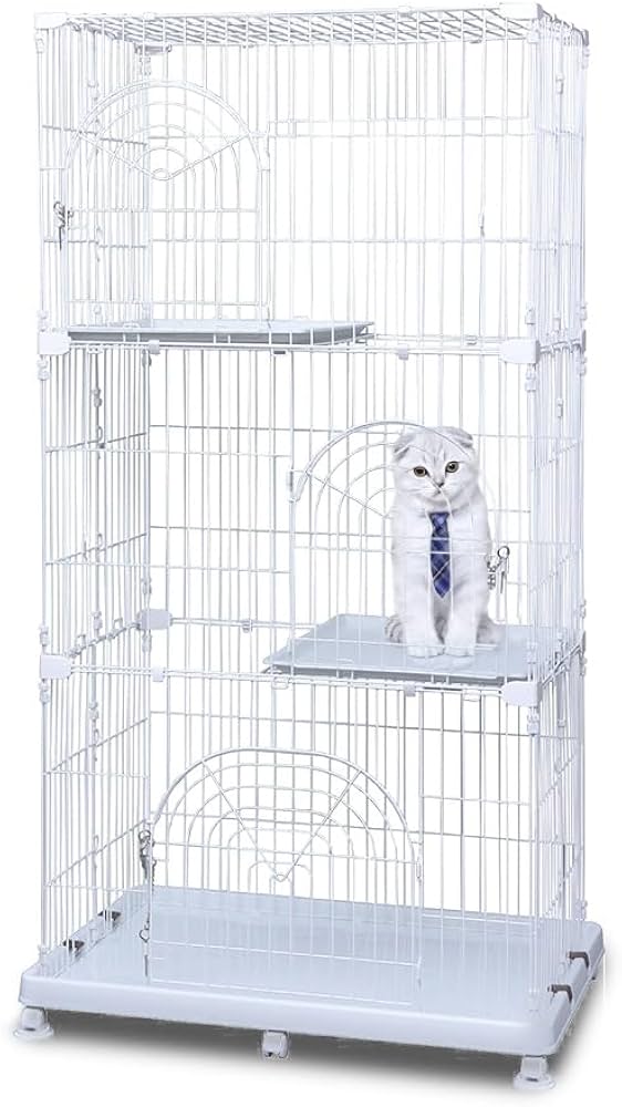 新品キャットケージゲージペットケージホワイト高さ178cm 多機能